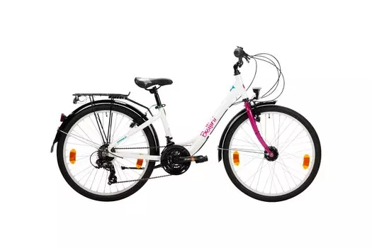 Детский велосипед Bellini Emma 21 - 24 дюймов - Tiefeinsteiger - 2024, цвет Wei|Pearl WhitePink