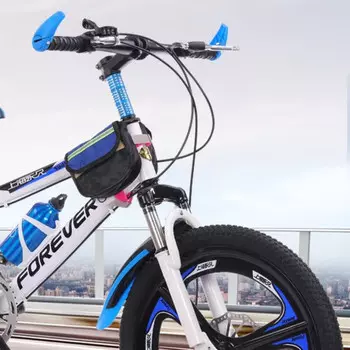 Детский велосипед FOREVER Permanent, горный велосипед, 20 дюймов, бело-синий + встроенное колесо + дисковый тормоз с регулируемой скоростью + подарочный пакет HJ