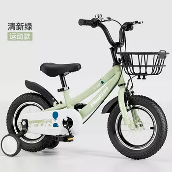 Детский велосипед Hyunwhale для детей 2-9 лет, детский велосипед со вспомогательными колесами, можно сидеть на велосипеде, 12-дюймовая зеленая спортивная модель XUANJING