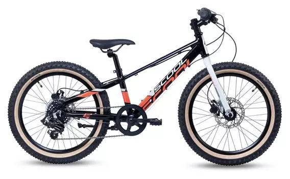Детский велосипед S'cool Xroc Disc 20 7-Gang - 20 дюймов - Diamant - 2025, цвет Schwarz|Black Orange