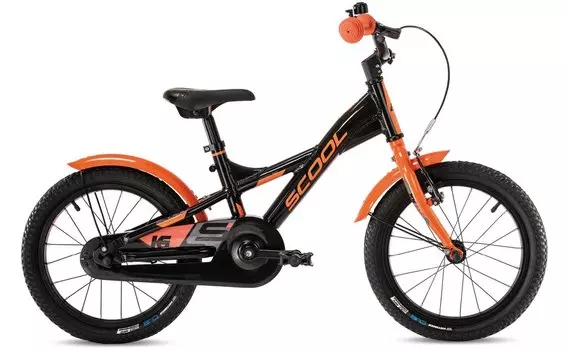 Детский велосипед S'cool XXlite 16 1-Gang - 16 дюймов - Y-Form - 2025, цвет Schwarz|Black Orange