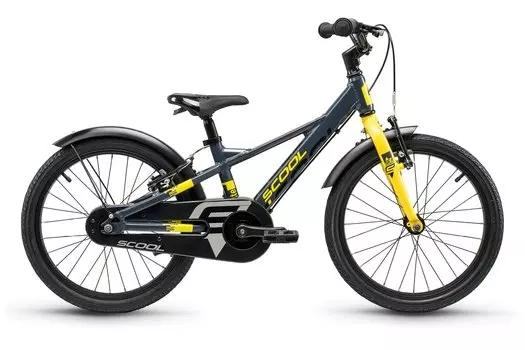 Детский велосипед S'cool XXlite EVO 18 1-Gang - 18 дюймов - Y-Form - 2025, цвет Grau|Dark Grey/Yellow