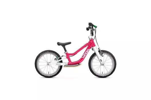 Детский велосипед WOOM GO 1+ - 14 дюймов - 2025, цвет Pink|hot pink