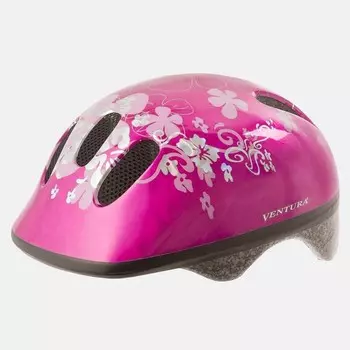 Детский велосипедный шлем с цветочным мотивом, 52-57 см Ventura, розовый