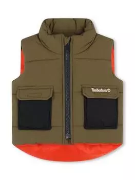 Детский водоотталкивающий пуховик-жилетка Timberland, хаки