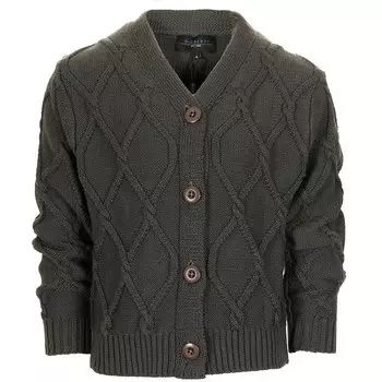 Детский вязаный кардиган на пуговицах с v-образным вырезом Gioberti, цвет Charcoal