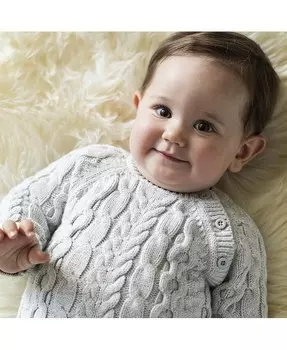 Детский вязаный свитер для маленьких мальчиков, комбинезон Hope & Henry, серый