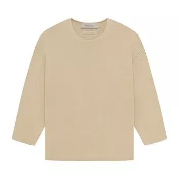 Детский вязаный свитер Fear of God Essentials с круглым вырезом, песочный цвет