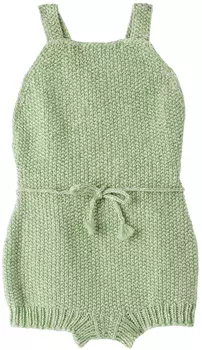 Детский зелено-белый хлопковый комбинезон с морскими звездами Misha & Puff