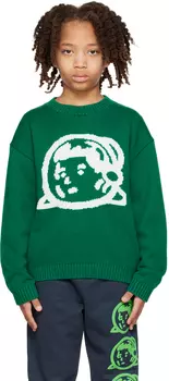 Детский зеленый свитер с интарсией Billionaire Boys Club