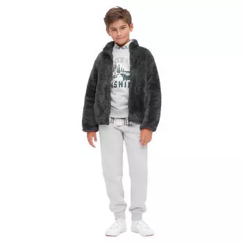 Детский жакет Uniqlo Fluffy Fleece Zipped, темно-серый