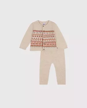 Детский жаккардовый вязаный комплект Petit Bateau, мультиколор