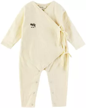Детский желтый комбинезон с запахом Кремовый Wander & Wonder