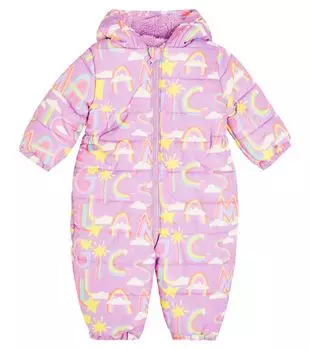 Детский зимний комбинезон с принтом Stella Mccartney Kids, мультиколор