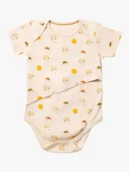 Детское адаптивное боди Little Green Radicals из органического хлопка с принтом Sunshine & Rainbow, темно-синий