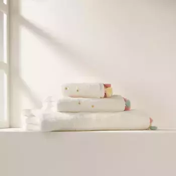Детское банное полотенце из хлопка 450 гр/м2 Valentine Mini Home - El Corte Ingls, белый