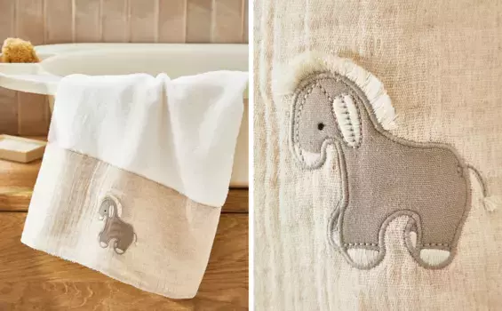 Детское банное полотенце в форме ослика Zara Home, светло-бежевый