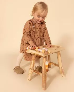 Детское бархатное платье с длинными рукавами Petit Bateau, мультиколор
