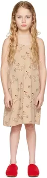 Детское бежевое платье с гусиным принтом Weekend House Kids