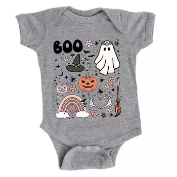 Детское боди Boo Collage The Juniper Shop, цвет Heather Grey
