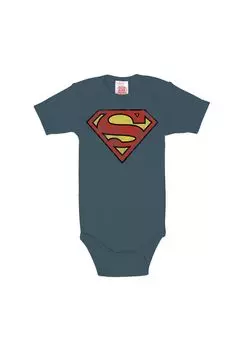 Детское боди DC - Супермен - Логотип LOGOSHIRT, цвет Medium Blue
