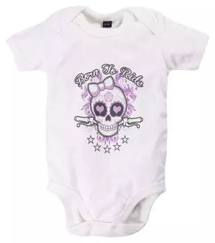 Детское боди для девочек Born To Ride Rahmenlos, белый