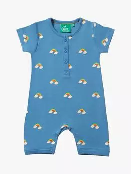 Детское боди из органического хлопка с радужным принтом Little Green Radicals, синий/разноцветный