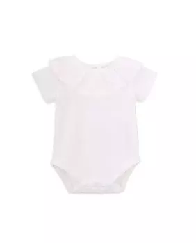 Детское боди из органического хлопка с рюшами на шее Knot, белый