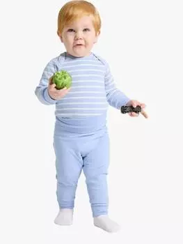 Детское боди из органического хлопка в полоску Polarn O. Pyret, синий