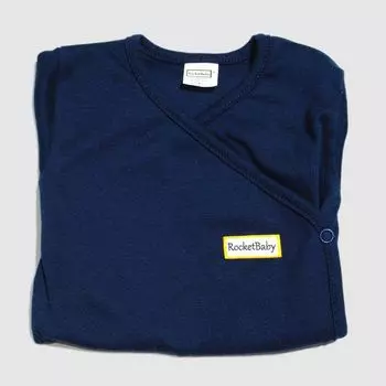 Детское боди-кимоно с короткими рукавами, темно-синее RocketBaby