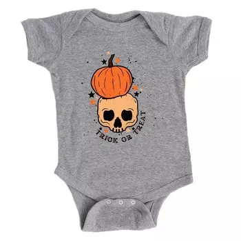 Детское боди с черепом Trick Or Treat The Juniper Shop, цвет Heather Grey