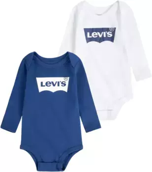 Детское боди с длинными рукавами Levi's "LS 2PK BATWING BODYSUIT", УНИСЕКС Levi'S Kids, синий