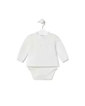 Детское боди с футболкой и круглым логотипом в центре Tous, цвет Crudo