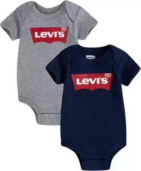 Детское боди с короткими рукавами Levi's "BATWING 2PK BODYSUIT" (2 шт.), УНИСЕКС Levi'S Kids, синий