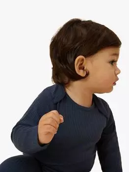 Детское боди в рубчик с длинным рукавом MORI, темно-синий