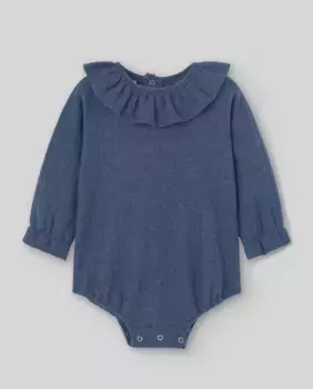 Детское боди в рубчик с рюшами на шее PAZ Rodrguez, синий