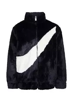 Детское черное пальто 36J828-023 NKG BIG SWOOSH FAUX FUR Nike, черный