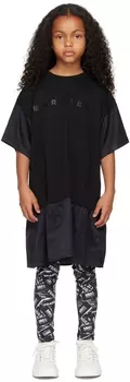 Детское черное платье с логотипом MM6 Maison Margiela