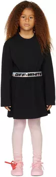 Детское черное платье с логотипом Off-White