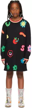 Детское черное платье с рисунком Stella McCartney
