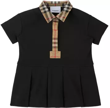 Детское черное платье в клетку Burberry