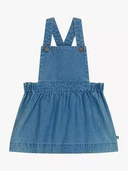 Детское джинсовое платье с перекрещивающимися ремешками Petit Bateau, цвет Clair