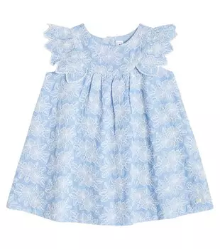 Детское джинсовое платье с вышивкой Tartine Et Chocolat, синий