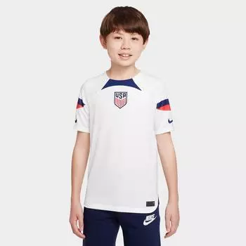 Детское футбольное джерси Nike USMNT 22 23 Stadium Home Soccer, белый