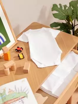 Детское хлопчатобумажное боди с коротким рукавом John Lewis, белый