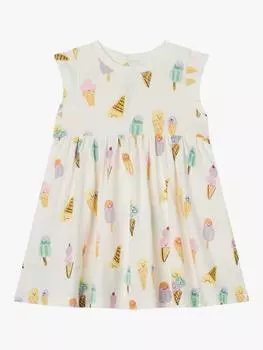 Детское хлопчатобумажное платье для мороженого Stella McCartney Kids, белый