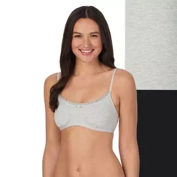 Детское хлопковое бралетт с круглым вырезом, 2 шт, модель 80004p2 So, цвет heather gray black