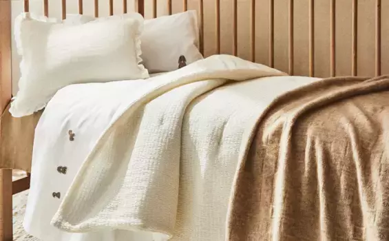 Детское хлопковое одеяло с рюшами Zara Home, белый