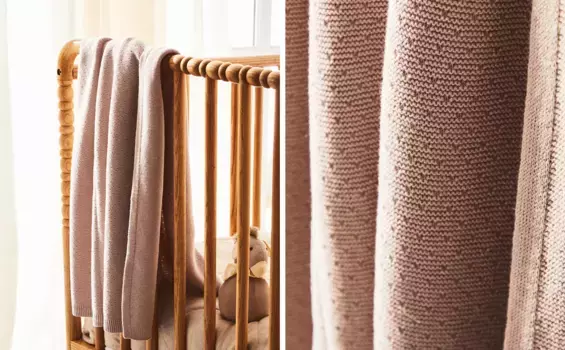 Детское хлопковое одеяло в горошек Zara Home, цвет Mauve