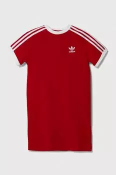 Детское хлопковое платье adidas Originals, красный
